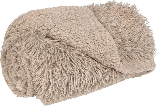PetAmi Waterproof Dog Blanket for Couch, Bed & Furniture,Reversible Sherpa & Faux Fur Pet Blanket, Leakproof Blanket for Puppy Cat, Washable Soft Calming Pet Couch Protector (29x40, Taupe) by PetAmi