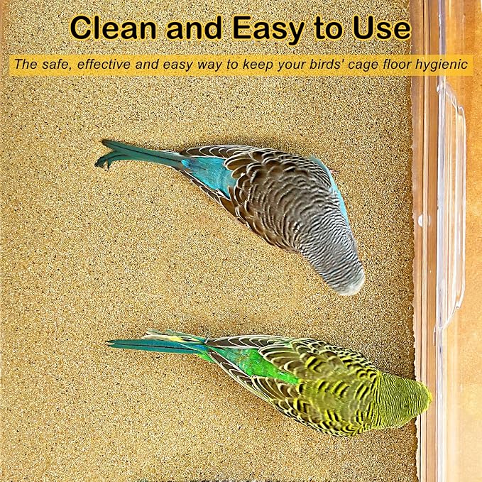 S&X Gravel Paper for Bird Cage 120-Pack 16” x 10” Bird Cage Liners Disposable | Accessories for Parakeets Cockatiels Canaries Finches Conures Easier Cleaning and Bird Health | Thick, flat gravel paper eases cage cleanup – gritty surface helps trim claw... - Image 2