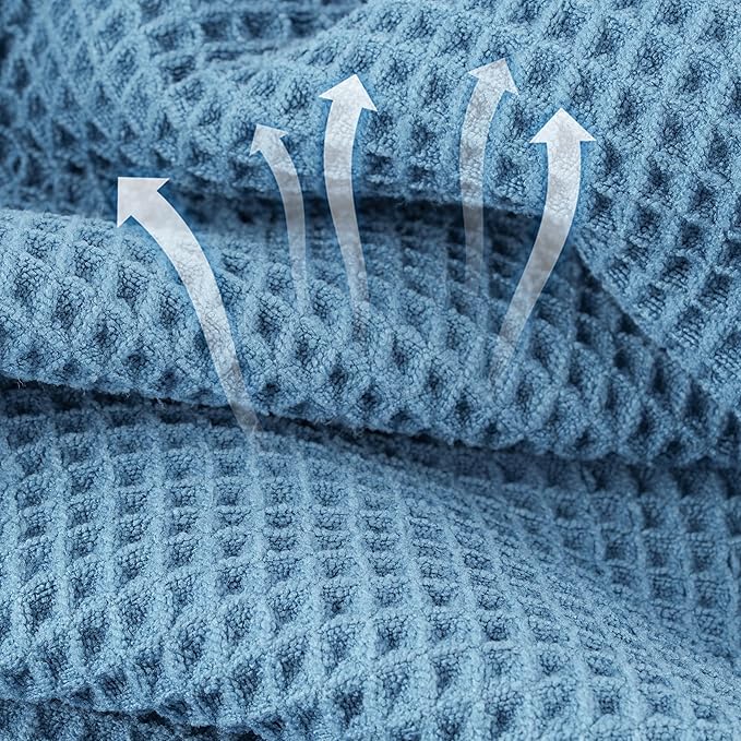 Microfiber Waffle Bath Towels, 4 Pieces, Soft, Absorbent, Fast Drying, Lint Free 430 GSM (27''x55''/68.58 cm x139.7 cm) - Image 2