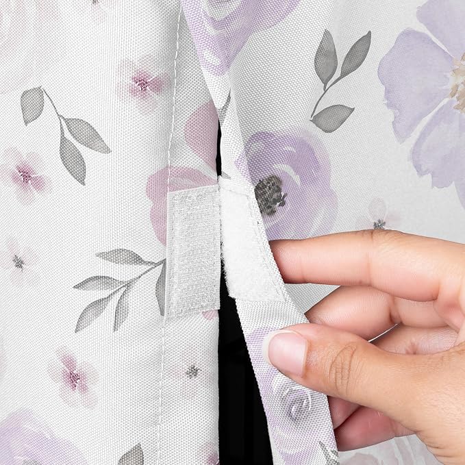 Sweet Jojo Designs 36in. Medium Dog Crate Cover (Purple/Grey Boho Floral) for Girls Pet Cage, Kennel Covers (Watercolor, Flower, Elegant Rose, Bohemian, Shabby Chic, Farmhouse, Nature, Lavender, Gray) - Image 3