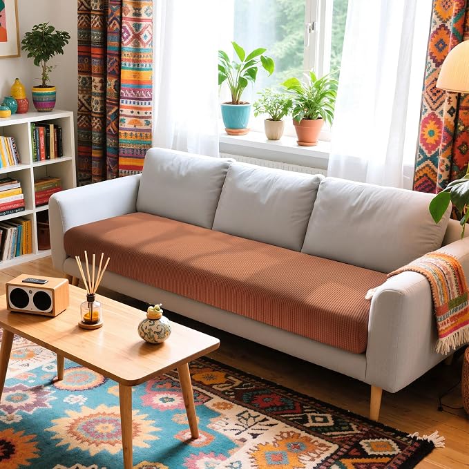 Hokway Couch Cushion Covers Stretch Cushion Covers Sofa Seat Cushion Slipcover Cushion Protector(Brick, Large) - Image 2