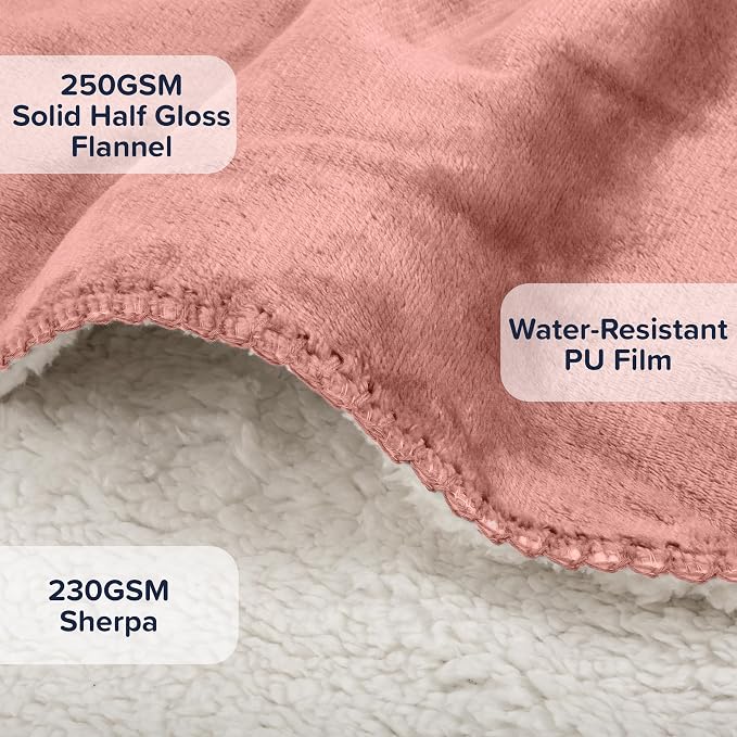PETMAKER Dog Blanket - 80x100in Reversible Sherpa Blanket - Throw Blankets for Bed, Couch, Crate, or Car - Machine Washable Puppy Essentials (Pink) - Image 4