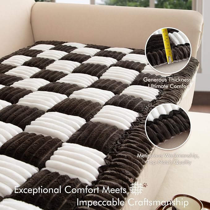 Couch Cover for Sofa, Sectional Couch Cover for Dogs, Sofa Cover Washable, Cushion Cover Blanket Pad Bed Mat for Pets, Fleece Furniture Protector, Black, 27.6x59in - Image 5