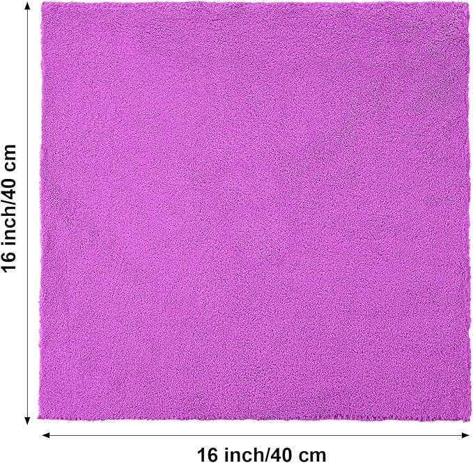 Shimeyao 30 Pcs 16 x 16 Inch Edgeless Microfiber Plush Towels for Cars Detailing Drying Wash Polishing Absorbent Cleaning Cloths, 500 GSM (Purple) - Image 2