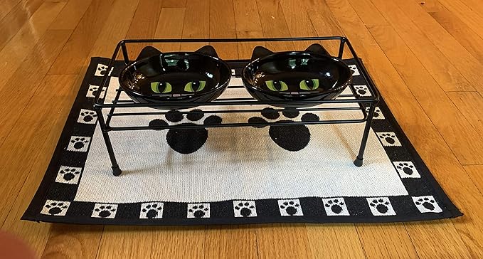 PetRageous 81030 Gizmo's Set The Table Steel Frame Dog Feeder, 3-Inch Tall Dining Table by 13-Inch Long and 5.75-Inch Wide, Holds Two 5.5-Inch Diameter Bowls, for Small and Medium Dogs and Cats, Black - Image 4