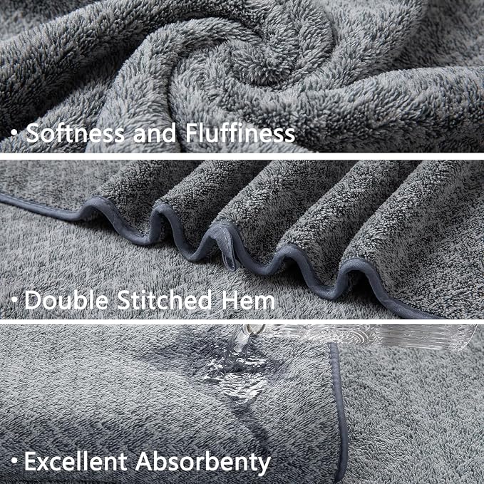 Ycosy Grey Hand Towels Set 16x31 Inches,Soft Microfibers Bathroom Towel Set 2 Pack,Highly Absorbent Quick Dry Luxury Towel Hotel Spa Gym Hand Towel Collection for Bathroom - Image 5