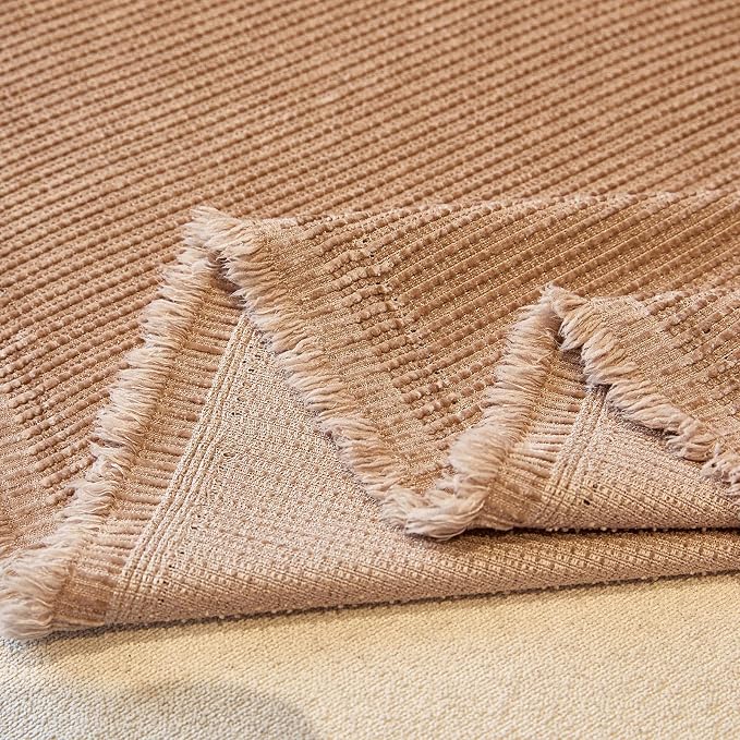 VClife Vintage Camel Striped Couch Cover with Tassel, 71" X 150" | Soft Thick Chenille Couch Covers for 3 Cushion Couch Sofa, Washable Sofa Covers for Sectional Sofa, Fade & Shrink Resistant - Image 9