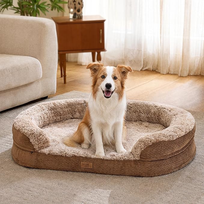 FUKUMARU Large Thickened Dog Couch Bed, Orthopedic, Waterproof & Washable | Heavy Duty Dog Sofa with 4" Extra-Thick Egg-Crate Foam, Relieves Joint Pressure, Fully Removable, Fits Medium to Large Dogs - Image 9