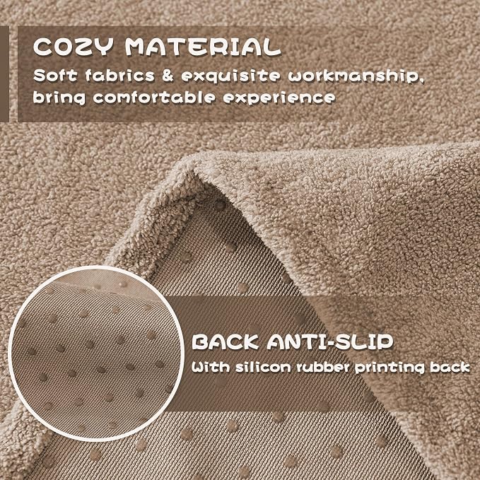 MYSKY HOME Armchair Couch Cover, Sofa Covers Washable Couch Covers for Dogs Sofa Cover Sofa Slipcovers Non Slip Furniture Protector Cover, Soft Thick Sofa Throws, 71" x 91", Khaki - Image 4