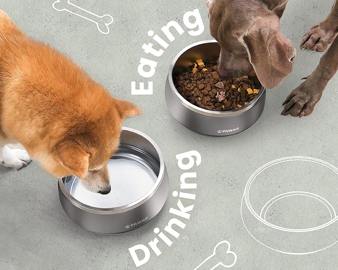 Pawaii Dog Bowl,34 oz Stainless Steel Food and Water Bowl,ID Tag,1 Pack | Double-Wall Design,Non-Slip Rubber Base,Dishwasher Safe,Smooth Open Design, Not a Slow Feeder,Easy-Rinse Interior - Image 8