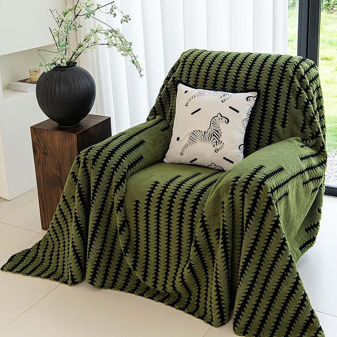 Non Slip Couch Covers for Cushion Sofa, Pet Friendly Washable, Heavy Duty Scratch Resistant Furniture Cover for Dogs, 71" x 91", Green by YAJUEHOMETEXTILES