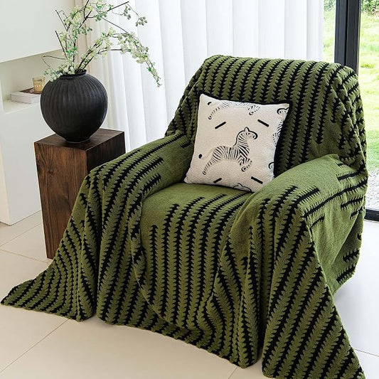 Non Slip Couch Covers for Cushion Sofa, Pet Friendly Washable, Heavy Duty Scratch Resistant Furniture Cover for Dogs, 71" x 91", Green by YAJUEHOMETEXTILES