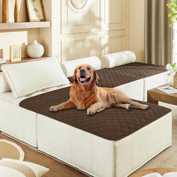 gogobunny 3X Stronger Waterproof Pet Blanket, Scratch Proof Furniture Protector for Dogs Cats, Reversible Cover 40x50 Inch, Dark Chocolate by gogobunny