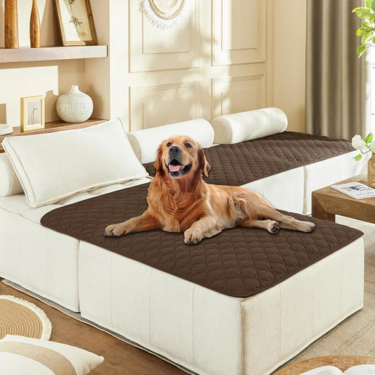 gogobunny 3X Stronger Waterproof Pet Blanket, Scratch Proof Furniture Protector for Dogs Cats, Reversible Cover 40x50 Inch, Dark Chocolate by gogobunny