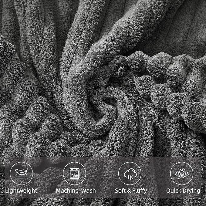 6 PC Bath Towel Set, 40"x80" Oversized Bath Sheets, Charcoal Gray | Microfiber, Quick Dry, Highly Absorbent, Towels for Bathroom, 2 Extra Large Bath Towels, 2 Soft Hand Towels, 2 Washcloths - Image 5