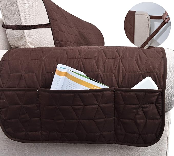 Ameritex Waterproof Nonslip Recliner Cover Christmas Decor Stay in Place, Dog Couch Recliner Cover Furniture Protector for Pets and Kids (Chocolate, 30'') - Image 4