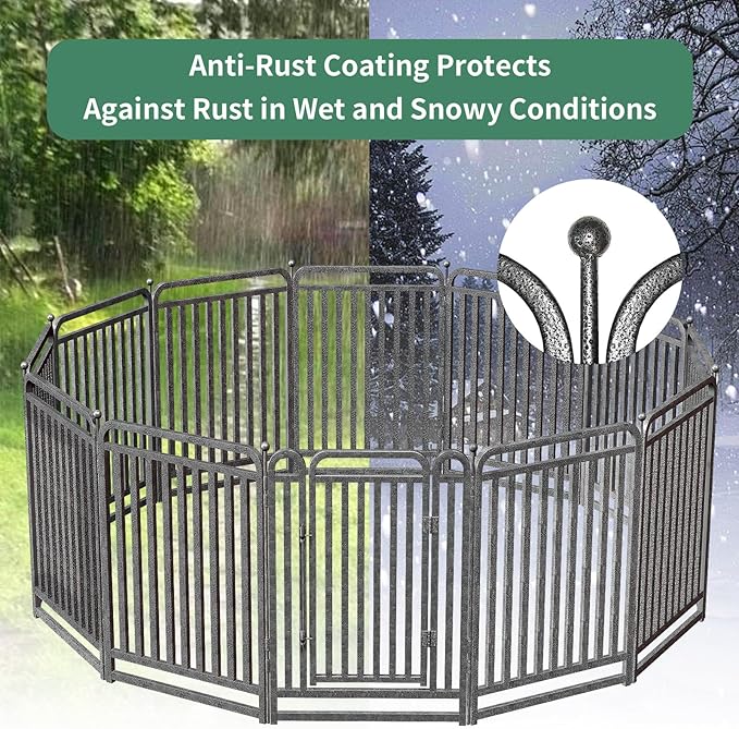 40 Inch Dog Playpen Outdoor, 32 Panels Puppy Playpen Heavy Duty Dog Play Pen Indoors, Rust Resistant Dog Pen for Large/Medium/Small Dogs, Dog Fence for RV Camping