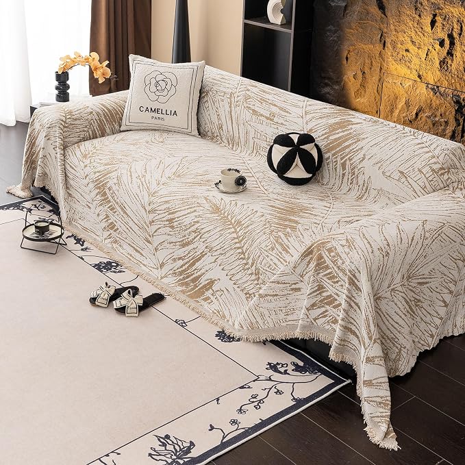 ROOMLIFE Couch Cover Boho Sofa Covers for 3 Cushion Couch Washable | Furniture Protector Sofa Couch Cover for Dogs, Soft Breathable Sofa Slipcover, Couch Throw Blankets with Tassels 71''X150'' - Image 2