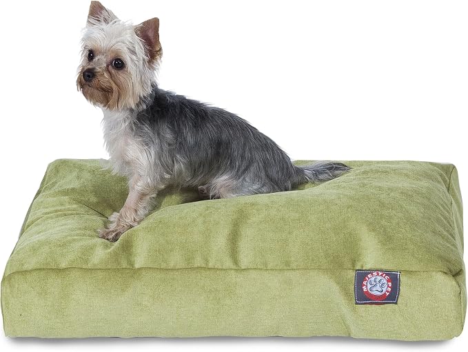 Majestic Pet Villa Rectangle Dog Bed Washable – Non Slip Comfy Pet Bed – Crate Bed with Removable Washable Cover – Kennel Bed for Sleeping, Polyester Fiber, Medium, Apple by MajesticPet