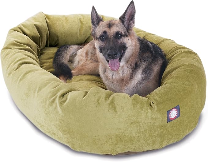 Majestic Pet Villa 52 Inch Shredded Memory Foam Dog Bed for X-Large Sized Dog 52x35x11 Inch–Orthopedic Pet Bed with Removable Washable Cover-Washable X-Large Puppy Mat with Head Support-Apple by MajesticPet