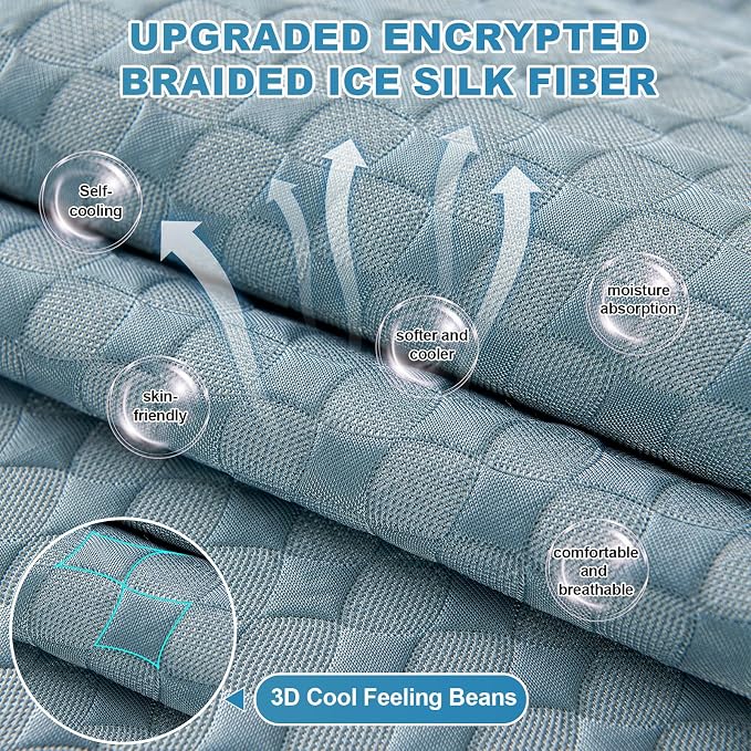 OTOB Cooling Dog Couch Cover Washable Non Slip Furniture Protector, 1 Piece | Luxury Cream, 27.6"x70.9", Premium Ice Silk Fabric, Modern Geometric, Soft, 3D Bionic Breathable, Pet Friendly Sofa Cover - Image 2