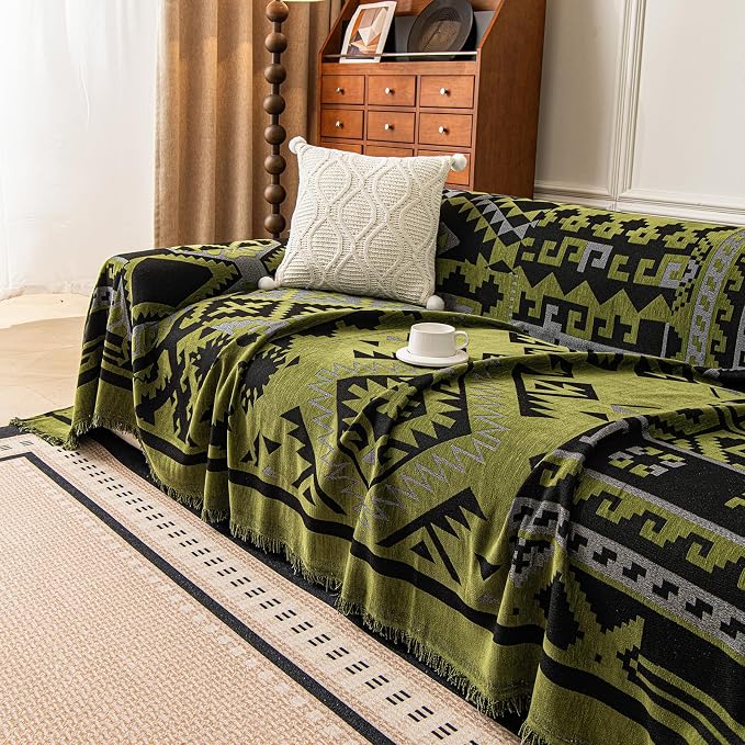 ROOMLIFE Couch Cover 3 Cushion Sofa, Washable Non Slip Furniture Sofa Protector Cover, Soft Chenille Sofa Slipcovers Sectional L Shape Dogs Couch Cover Throw Blanket with Tassels 71''X150'' - Image 7