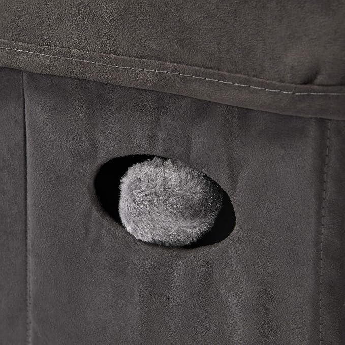 MidWest Homes for Pets Cat Cube, 15.5 x 15.5 x 16.6 Inches, Foldable Cat Hideout with Toy, Bolstered Bed Top, Faux Gray Suede, Synthetic Sheepskin Bedding - Image 4
