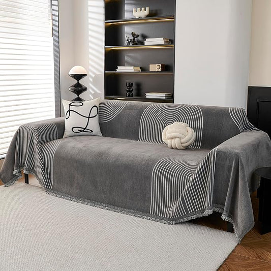 MEETSKY Couch Cover Sofa Cover Washable,Chenille Sofa Covers for 2 Cushion Couch Sofa, Sofa Slipcover Loveseat Pet Couch Covers for Sectional Sofa,71" X118" by MEETSKY