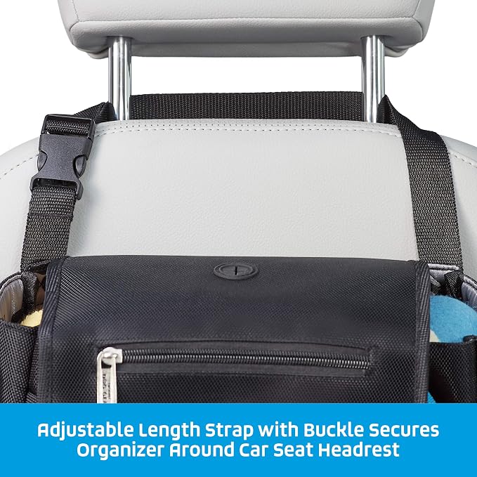Mobile Dog Gear, Car Seat Back Organizer Travel Bag, Includes Built-in Waste Bag Dispenser and 1 Bag Roll, Black, Meets Airline Requirements - Image 7
