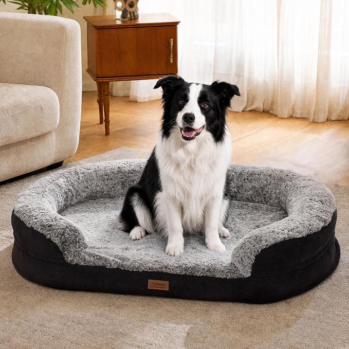 FUKUMARU Large Thickened Dog Couch Bed, Orthopedic, Waterproof & Washable | Heavy Duty Dog Sofa with 4" Extra-Thick Egg-Crate Foam, Relieves Joint Pressure, Fully Removable, Fits Medium to Large Dogs - Image 9