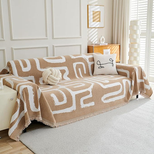 MEETSKY Boho Couch Cover Sofa Cover Washable,Chenille Sofa Covers for 2 Cushion Couch Sofa, Sofa Slipcover Loveseat Pet Couch Covers for Sectional Sofa,71" X118" by MEETSKY
