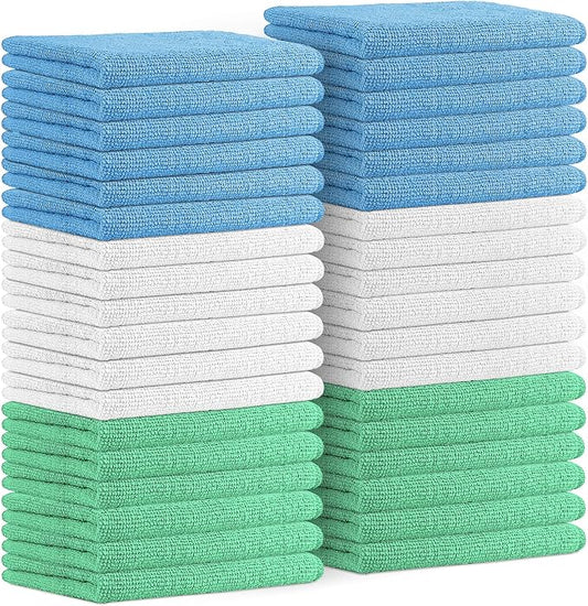 Avalon Towels Microfiber Cleaning Cloths (Value Pack of 36) - Size 16 x 16 Inches, Highly Absorbent Cleaning Rags, Lint Free, Reusable and Washable, Microfiber Towels for Cars by AvalonTowels