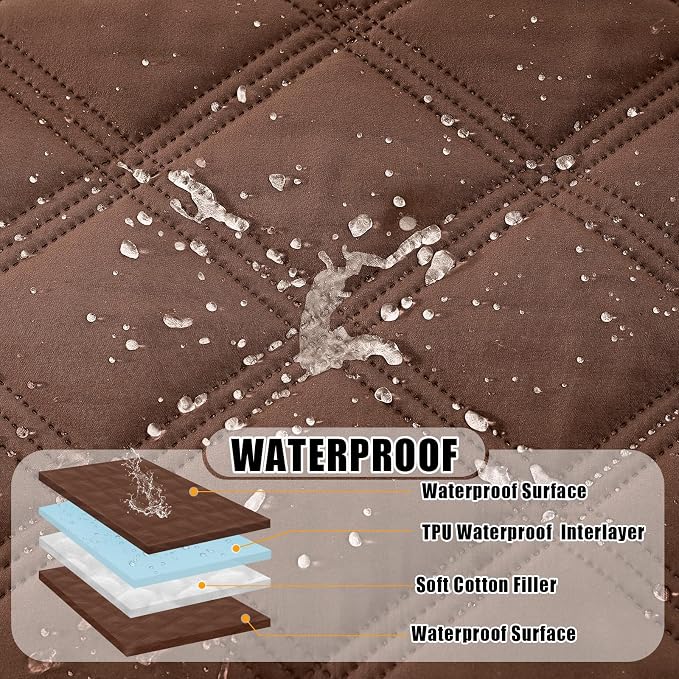 Smiry Waterproof Dog Bed Cover, Reversible Pet Blanket for Sofa Couch | Soft Washable Dog Blanket, Leakproof Couch Cover for Dogs Cats & Furniture Protection, 30x70, Brown/Brown - Image 2