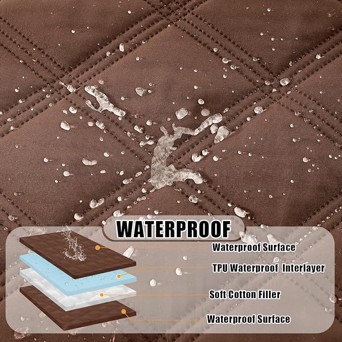 Smiry Waterproof Dog Bed Cover Blanket 40x50, Soft Reversible Pet Blanket, Washable Leakproof Cats Dogs Couch Cover for Sofa, Couch, Furniture, Brown/Brown - Image 2