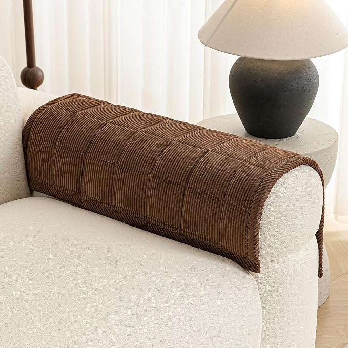 Velvet Couch Covers for Sectional Sofa Washable, Non-Slip L Shaped Sectional Couch Cover, Soft Pet Couch Covers for Sofas, Furniture Slipcovers for Single Sofa(1PC,35"x35",Dark Brown) - Image 3
