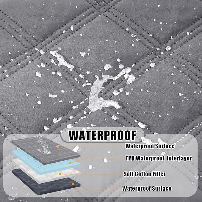 Smiry Waterproof Dog Bed Cover, Reversible Pet Blanket for Sofa Couch | Soft Washable Dog Blanket, Leakproof Couch Cover for Dogs Cats & Furniture Protection, 30x82, Grey/Dark Grey - Image 2
