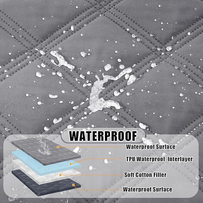 Smiry Waterproof Dog Bed Cover, Reversible Pet Blanket for Sofa Couch | Soft Washable Dog Blanket, Leakproof Couch Cover for Dogs Cats & Furniture Protection, 52x82, Grey/Dark Grey - Image 2