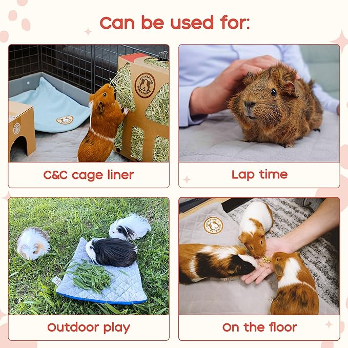 GuineaDad Original Liner - Gray Fleece Guinea Pig Bedding - Reusable Guinea Pig Cage Liner - Extra Absorbent Liner with Waterproof Bottom - Small Pet Supplies - Image 5