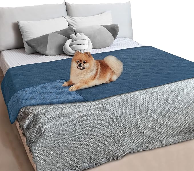 PetAmi Waterproof Couch Cover for Dogs, Non-Slip Leakproof Sofa Furniture Protector for Pet Cat, Machine Washable Bed Blanket for Car Seat, 52x82 Blue - Image 8