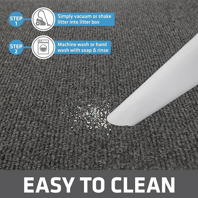 Drymate Cat Litter Box Mat, Litter Trapping Mat, Charcoal, 30x45 Jumbo XXL | Waterproof, Urine-Proof, Absorbent, Machine Washable, Soft on Paws, Contains Mess, Protects Floors, Kitten Supplies, USA Made - Image 5