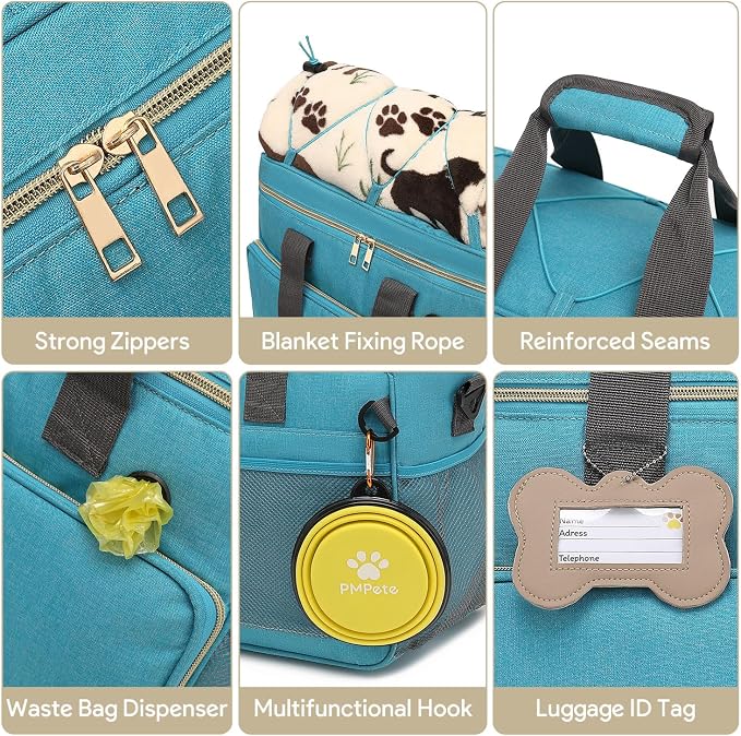 Dog Travel Bag for Traveling| Week Away/Overnight Travel Accessories with Multi-Function Pockets|Pet Travel Set for Dog and Cat|Ultimate Gift for Dog Moms &Dads, Doggy Lovers &Pet Owners - Image 8