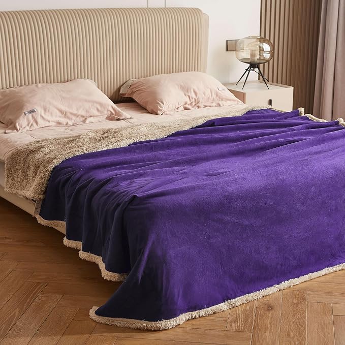 Kritter Planet Waterproof Bed Blanket for Dogs, Washable Stain Proof Pad Bed Cover, Reversible Leakproof Furniture Protector, Liquid Proof Blanket for Couch Sofa, 80x60 inch, Queen Size, Purple - Image 5