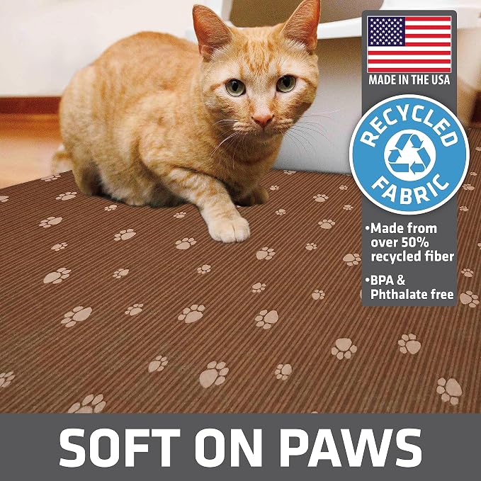Drymate Cat Litter Box Mat, Litter Trapping Mat, Brown, 28x36 XL | Waterproof, Urine-Proof, Absorbent, Machine Washable, Soft on Paws, Contains Mess, Protects Floors, Kitten Supplies, USA Made - Image 4