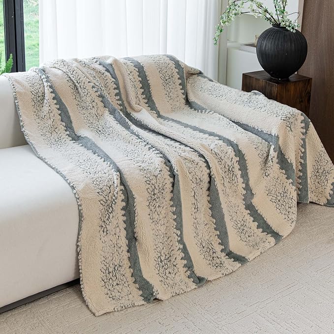 Sherpa Fleece Couch Cover for 3 Cushion Sofa, Gray, 71" x 134" - Pet Proof Sofa Covers Heavy Duty Scratch Resistant Pet Friendly Furniture Cover - Easy Install, Machine Washable - Image 9