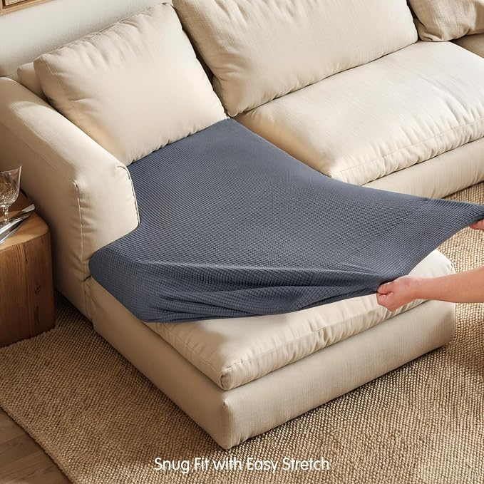 Hokway Stretch Chaise Cover Individual Couch Cushion Slipcovers Reversible Cushion Protector Slipcovers Sofa Cushion Protector Covers (Chaise Cover, Grey) - Image 5
