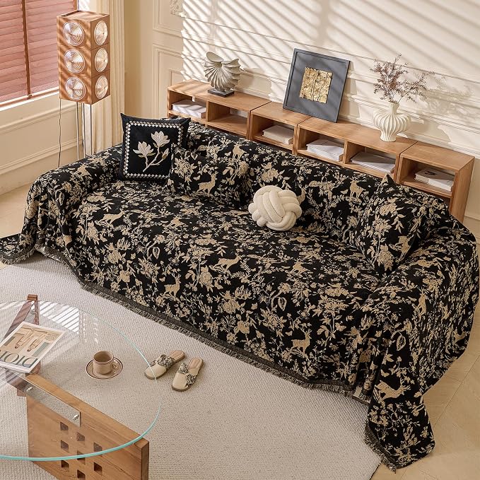ROOMLIFE Boho Couch Covers for Sofa Washable for 3 Cushion Couch, Non Slip Furniture Protector Sofa Couch Cover for Dogs, Soft Breathable Sofa Slipcover, Couch Throw Blankets with Tassels 71''X150'' - Image 8