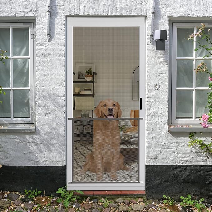 Guardian Steel Pet Grille Screen Door Protector for Dogs Pets Cats Scratch Protector Replacement (Bronze, 30 inch) Screen Door Guard Pet Proof Rv Screen Door Grill Guards - Image 5