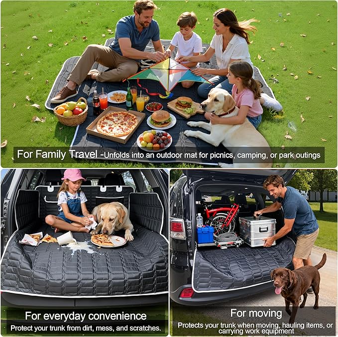Reliadura SUV Cargo Liner for Dogs, Waterproof Trunk Cover with Bumper Flap | Non-slip Dog Seat Cover for SUVs/Cars/Vans,Large Pet Cargo mat with Side Flaps Protect seats from Scratches, Pet hair &Dirt - Image 4