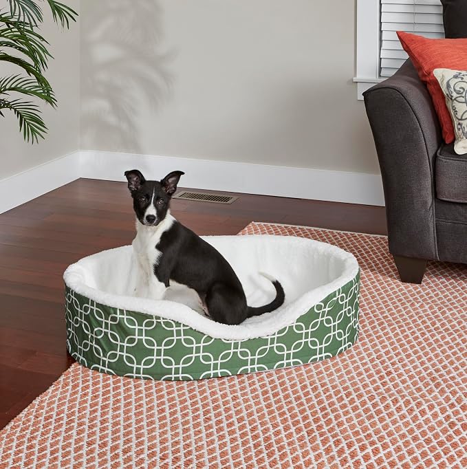 MidWest Homes for Pets Orthoperdic Egg-Crate Nesting Pet Bed w/ Teflon Fabric Protector, Large Green - Image 2