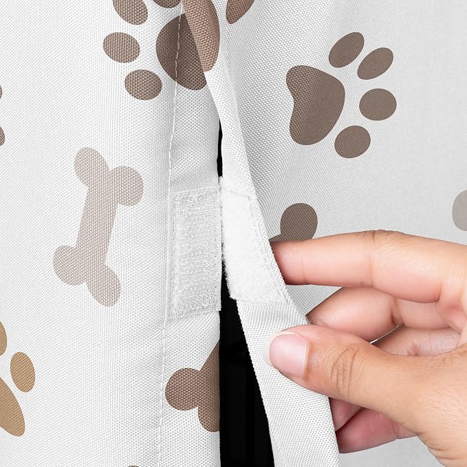 Sweet Jojo Designs 48in. Large Dog Crate Cover (Bones and Paw Prints) Pet Cage, Kennel Covers (Modern, Cartoon, Doggy, Puppy, Neutral, Paws Print, Whimsical, Brown, Tan, Grey, Taupe and Off White) - Image 3